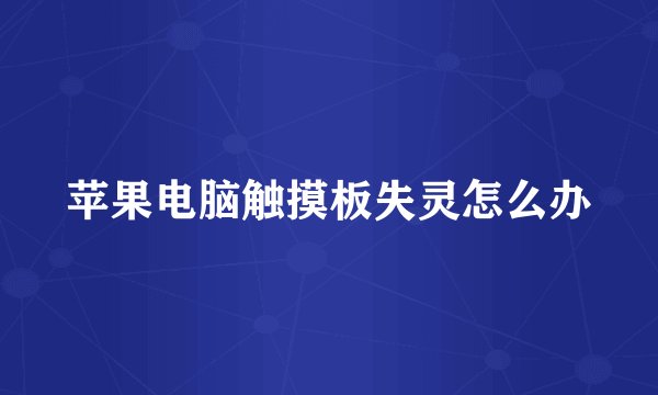 苹果电脑触摸板失灵怎么办