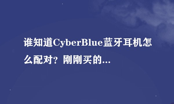 谁知道CyberBlue蓝牙耳机怎么配对？刚刚买的，还不太会用啊，高手们指教啦