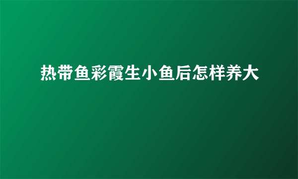 热带鱼彩霞生小鱼后怎样养大
