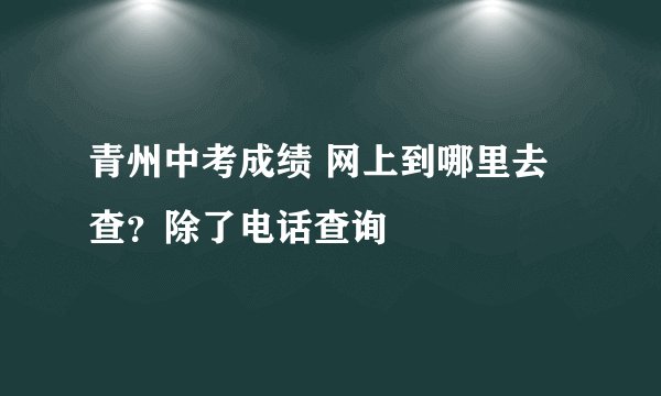 青州中考成绩 网上到哪里去查？除了电话查询