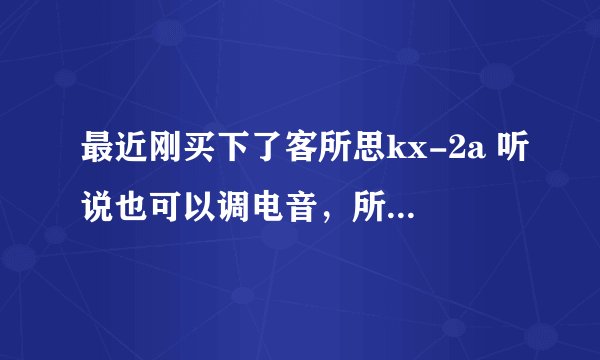 最近刚买下了客所思kx-2a 听说也可以调电音，所以特此一问！