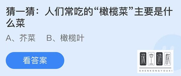 人们常吃的橄榄菜主要是什么菜