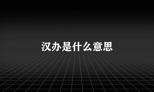 汉办是什么意思