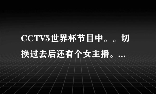 CCTV5世界杯节目中。。切换过去后还有个女主播。请问那个叫主播叫什么名字。就是很丰满的那个