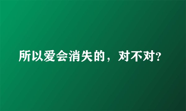 所以爱会消失的，对不对？