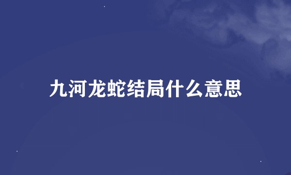 九河龙蛇结局什么意思