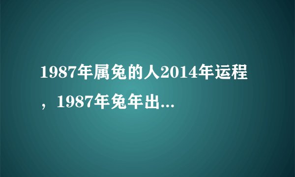 1987年属兔的人2014年运程，1987年兔年出生的人2014年事业、财运、健康、感情、婚姻运势如何？