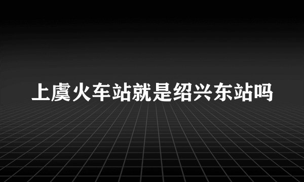 上虞火车站就是绍兴东站吗