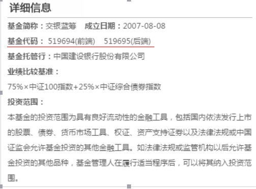为什么基金“交银蓝筹后（519695）”查找不到?