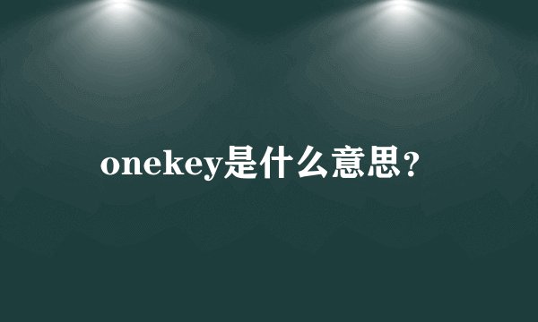 onekey是什么意思？
