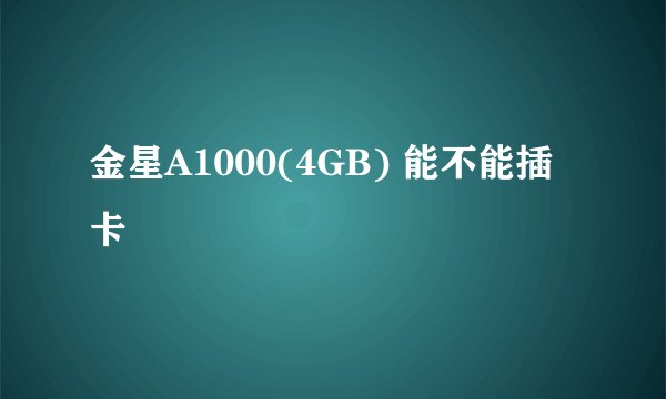 金星A1000(4GB) 能不能插卡