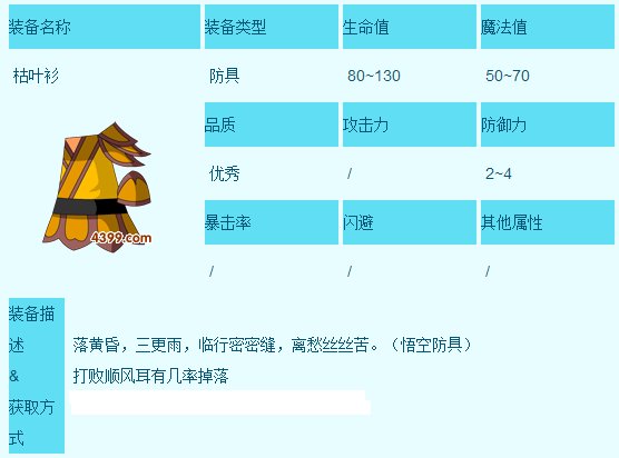 造梦西游3枯叶衫怎么得，造梦西游3枯叶衫怎么得在哪