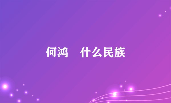 何鸿燊什么民族