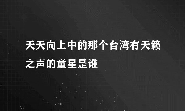 天天向上中的那个台湾有天籁之声的童星是谁