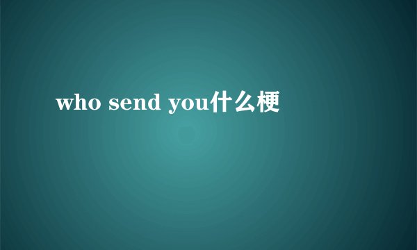 who send you什么梗