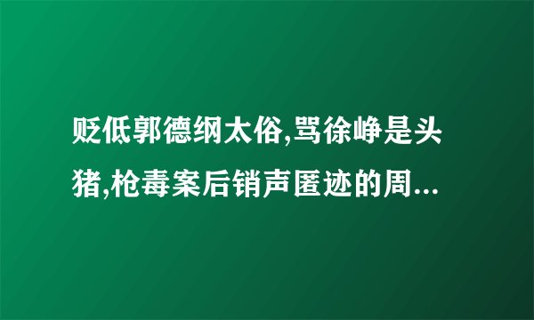 贬低郭德纲太俗,骂徐峥是头猪,枪毒案后销声匿迹的周立波,如今怎么样...