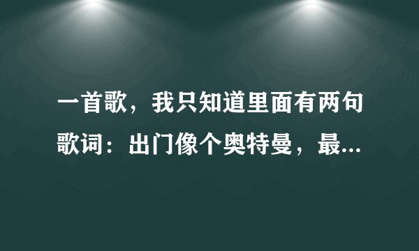 一首歌，我只知道里面有两句歌词：出门像个奥特曼，最后一句是：我就是太极哥。