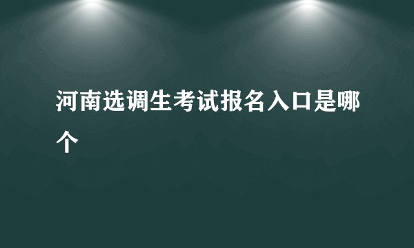 河南选调生考试报名入口是哪个