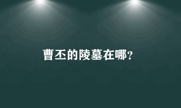 曹丕的陵墓在哪？