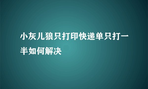 小灰儿狼只打印快递单只打一半如何解决