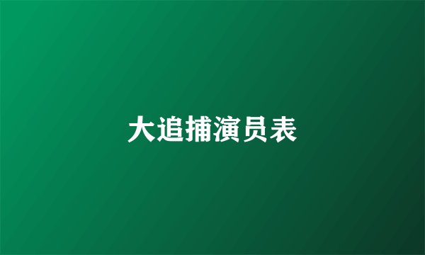 大追捕演员表