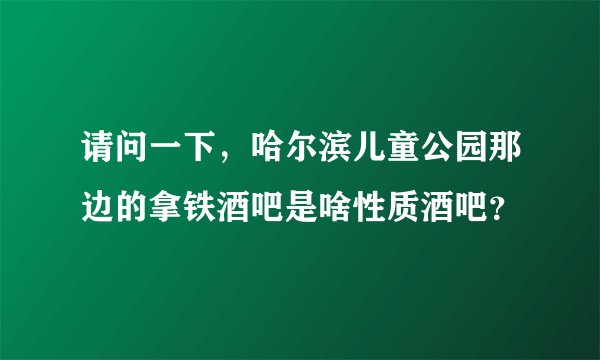 请问一下，哈尔滨儿童公园那边的拿铁酒吧是啥性质酒吧？