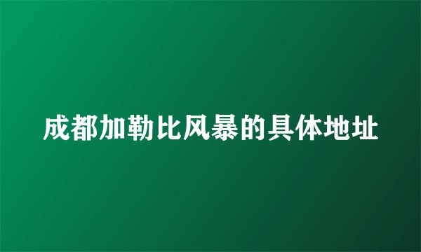 成都加勒比风暴的具体地址