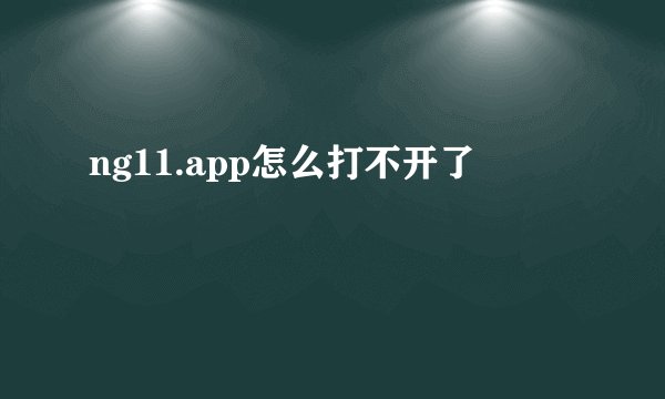 ng11.app怎么打不开了