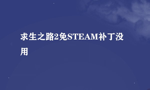 求生之路2免STEAM补丁没用