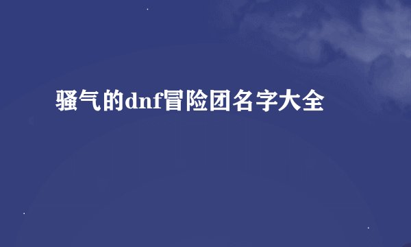 骚气的dnf冒险团名字大全