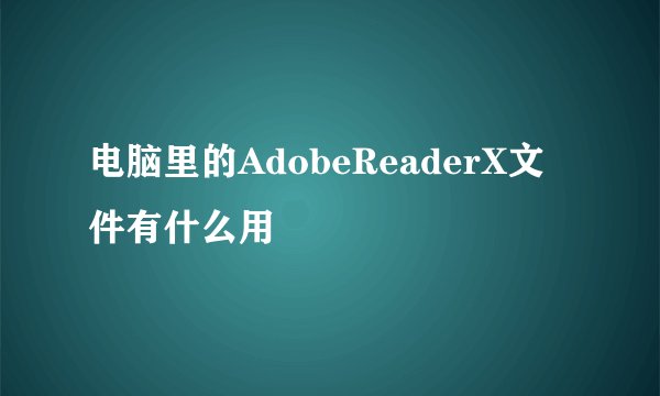 电脑里的AdobeReaderX文件有什么用