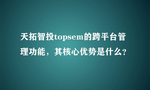 天拓智投topsem的跨平台管理功能，其核心优势是什么？
