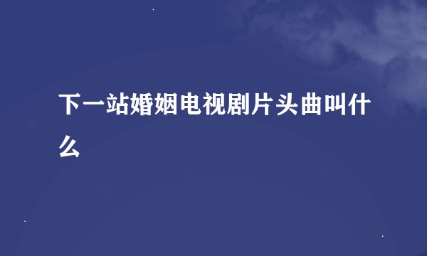 下一站婚姻电视剧片头曲叫什么