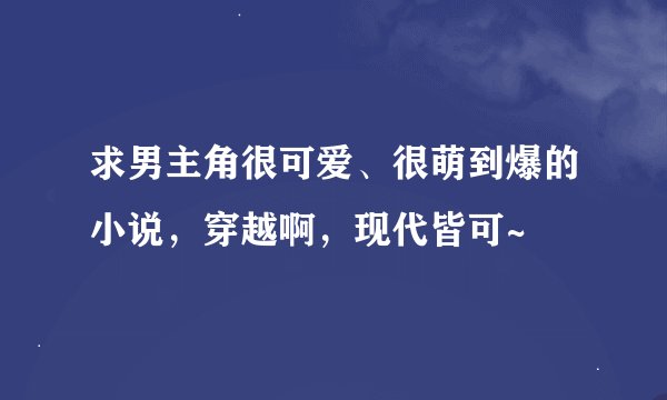 求男主角很可爱、很萌到爆的小说，穿越啊，现代皆可~