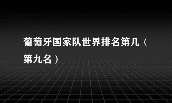葡萄牙国家队世界排名第几（第九名）