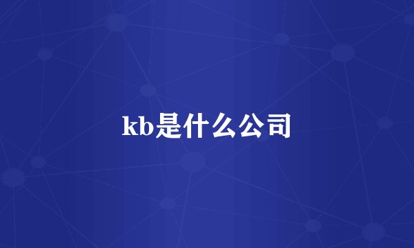 kb是什么公司