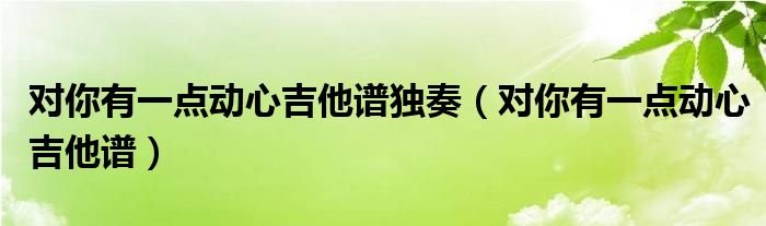对你有一点动心吉他谱独奏对你有一点动心吉他谱