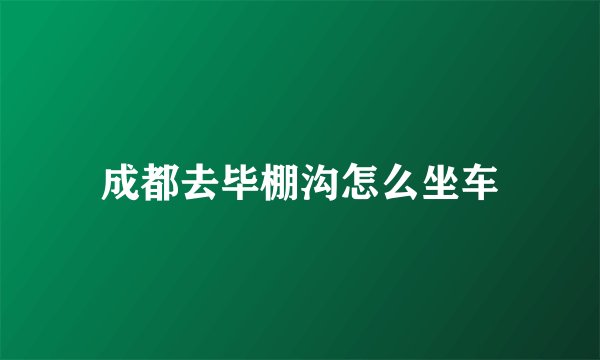 成都去毕棚沟怎么坐车