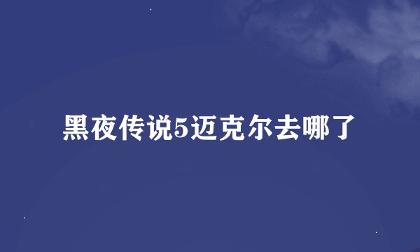 黑夜传说5迈克尔去哪了