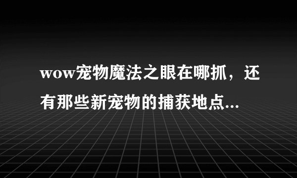 wow宠物魔法之眼在哪抓，还有那些新宠物的捕获地点 最好具体地方，答的好 分多加，谢谢