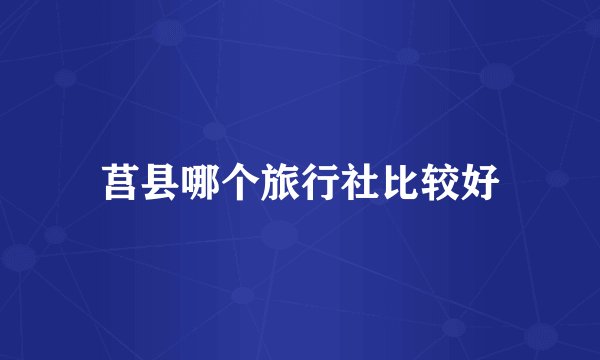 莒县哪个旅行社比较好