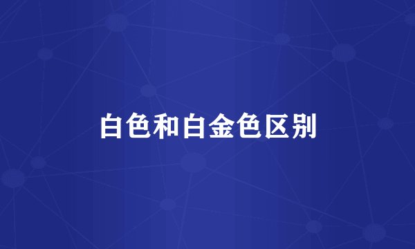 白色和白金色区别