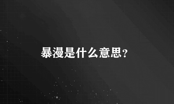 暴漫是什么意思？
