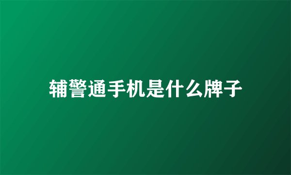 辅警通手机是什么牌子