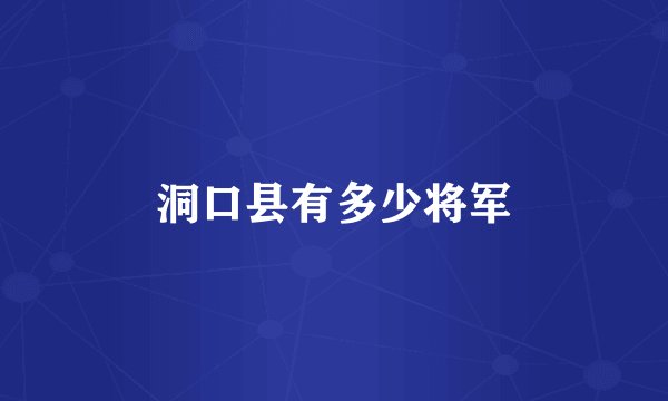 洞口县有多少将军