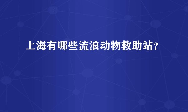 上海有哪些流浪动物救助站？