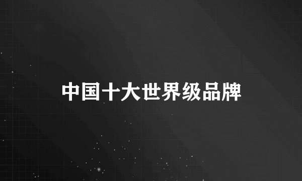 中国十大世界级品牌