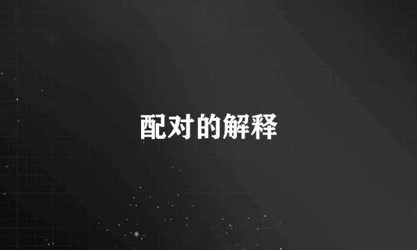 配对的解释