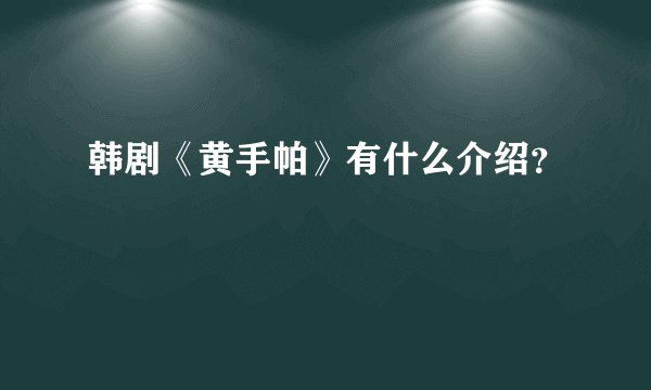 韩剧《黄手帕》有什么介绍？