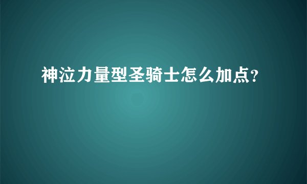 神泣力量型圣骑士怎么加点？
